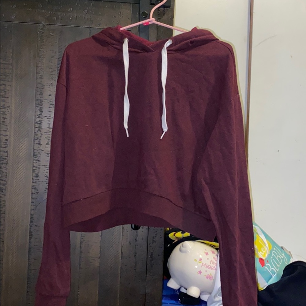 Burgundy Crop Sweater